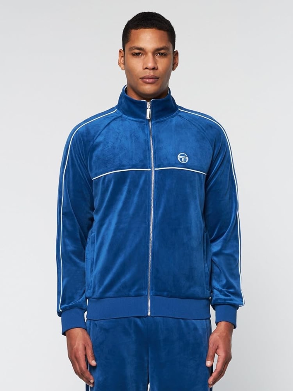Sergio Tacchini Velour Track Jacket Blue Velvet XL